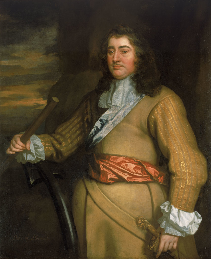Detail of Flagmen of Lowestoft: George Monck, 1st Duke of Albemarle (1608-1670) by Peter Lely