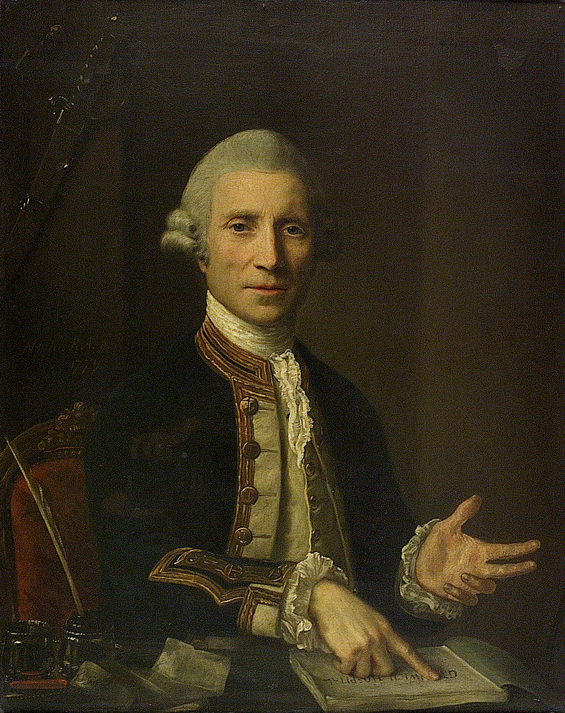 Detail of Captain Thomas Baillie (d.1802) by Nathaniel Hone the Elder