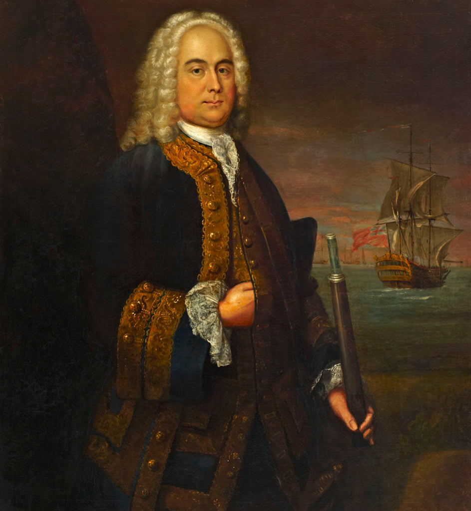 Detail of Commodore Curtis Barnett (1696-1746) by John Ellys