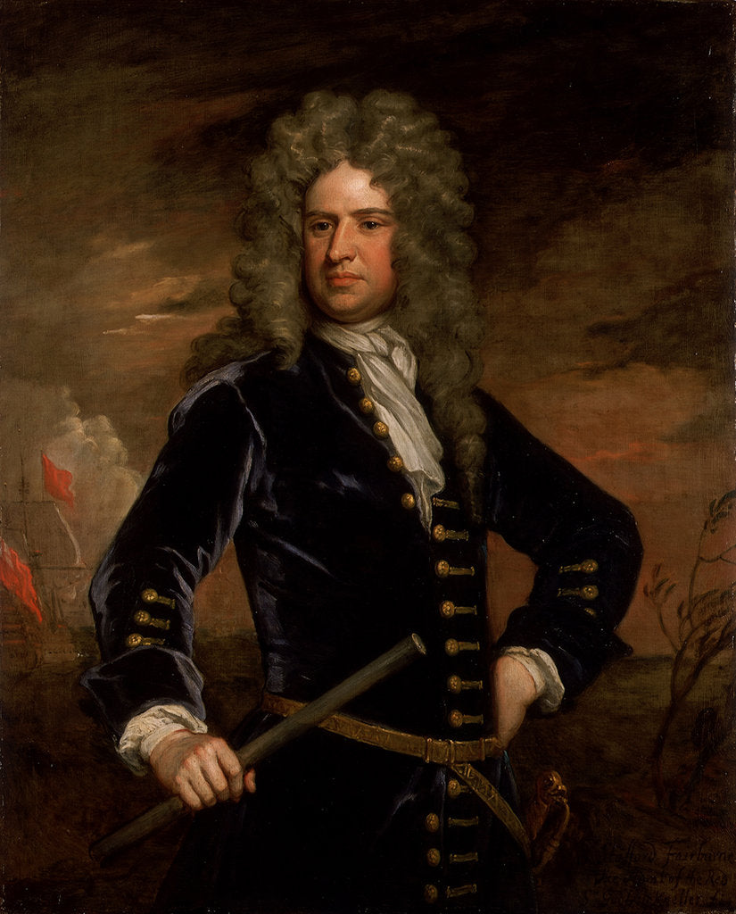 Detail of Vice-Admiral Sir Stafford Fairborne (circa 1646-1742) by Godfrey Kneller
