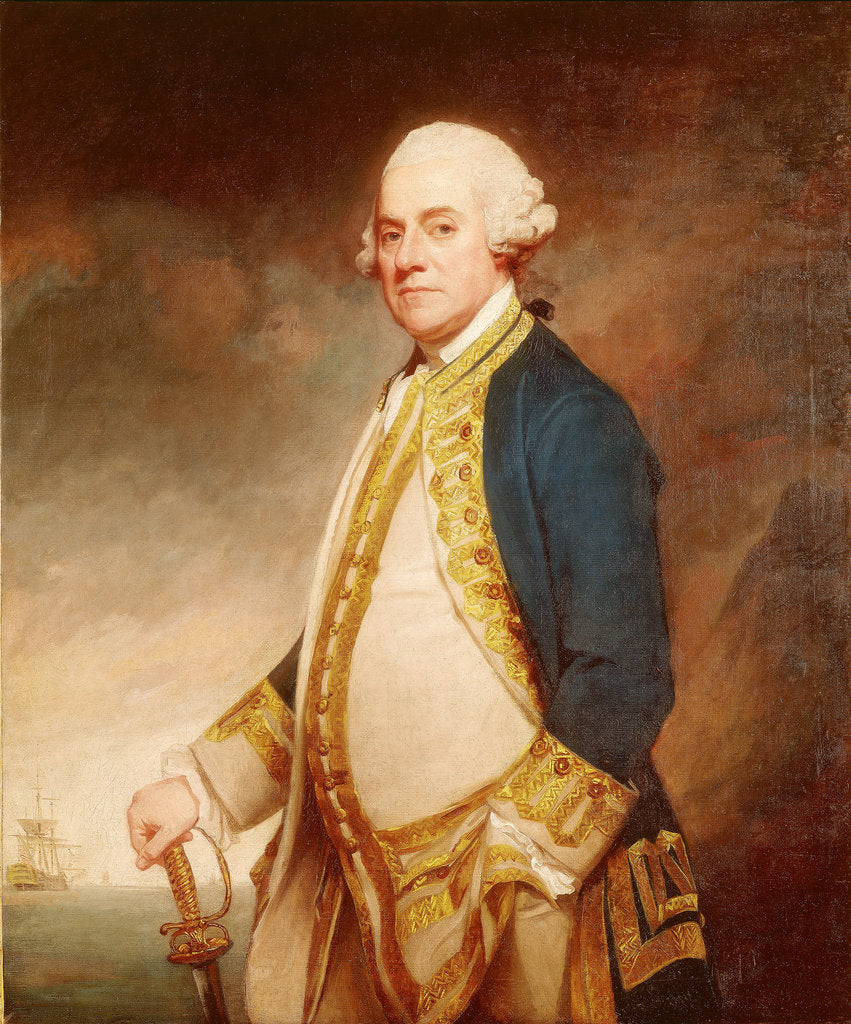 Detail of Admiral Sir Charles Hardy (circa 1716-1780) by George Romney