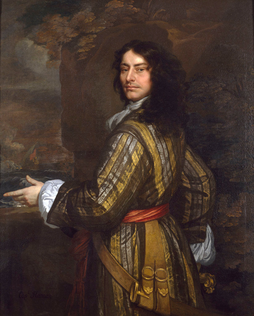 Detail of Flagmen of Lowestoft: Admiral Sir John Harman (d. 1763) by Peter Lely