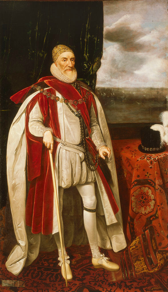 Detail of Charles Howard, 1st Earl of Nottingham (1536-1624) by Daniel Mytens the Elder