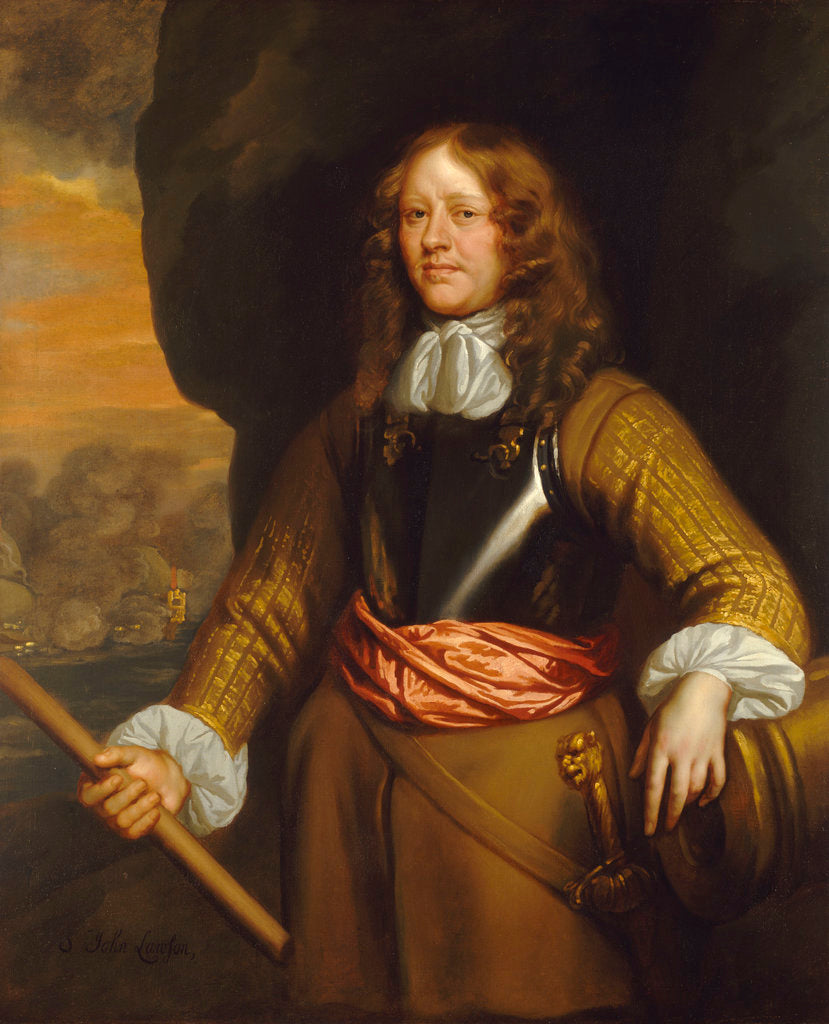 Detail of Flagmen of Lowestoft: Admiral Sir John Lawson (d.1665) by Peter Lely