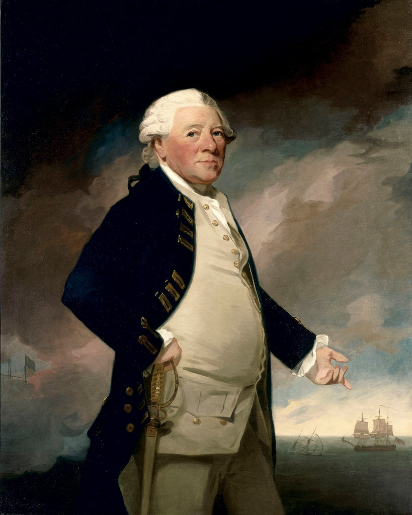 Detail of Vice-Admiral Sir Hyde Parker (1714-1782) by George Romney