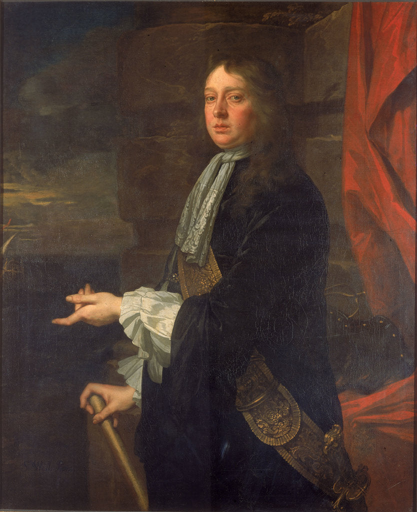 Detail of Flagmen of Lowestoft: Admiral Sir William Penn (1621-1670) by Peter Lely