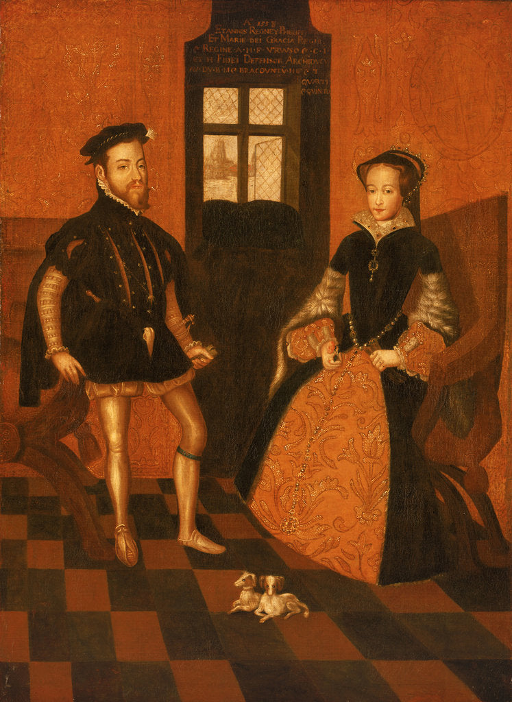 Detail of Mary I of England (1516-58) and Philip II of Spain (1527-98) by English School