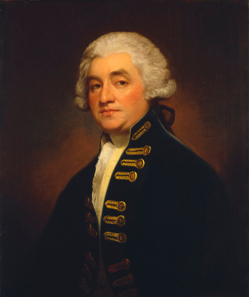 Detail of Vice-Admiral Sir Joshua Rowley (1734-1790) by George Romney