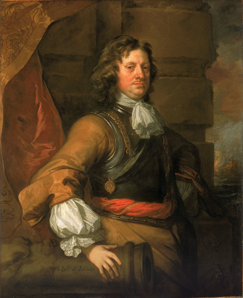 Detail of Flagmen of Lowestoft: Edward Montagu, 1st Earl of Sandwich (1625-1672) by Peter Lely