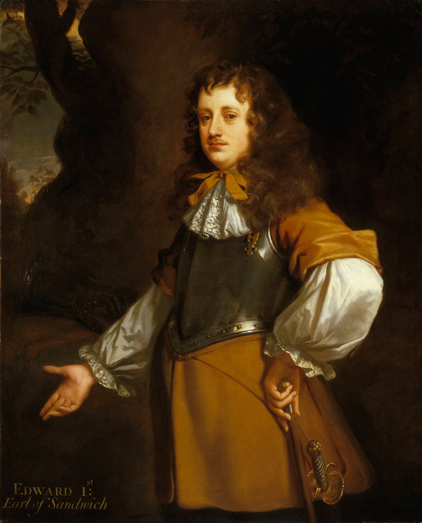 Detail of Edward Montagu, 1st Earl of Sandwich (1625-1672) by Peter Lely