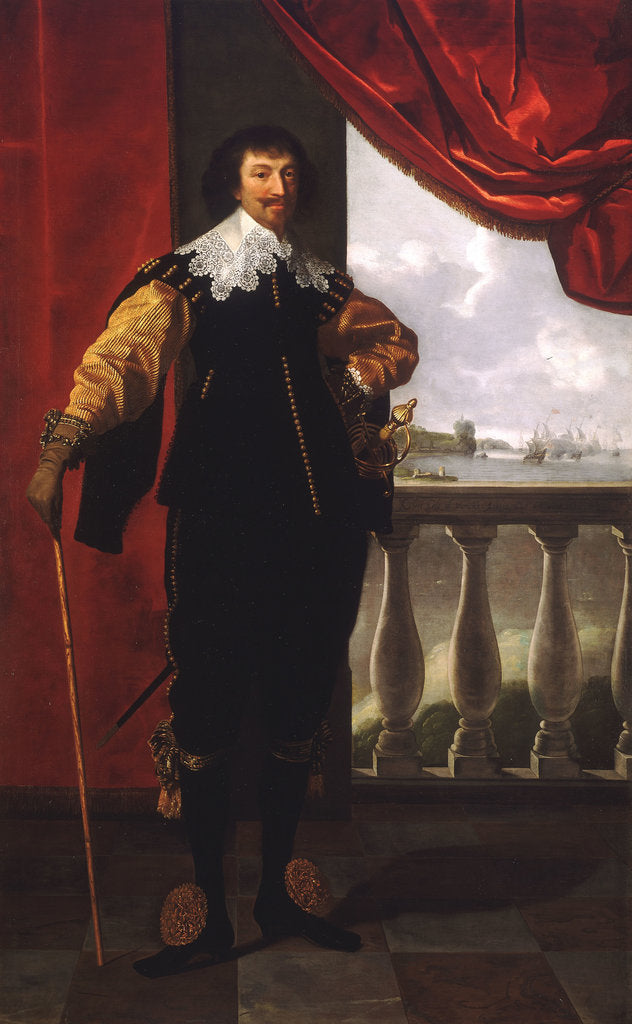 Detail of Robert Rich, 2nd Earl of Warwick (1587-1658) by Daniel Mytens the Elder
