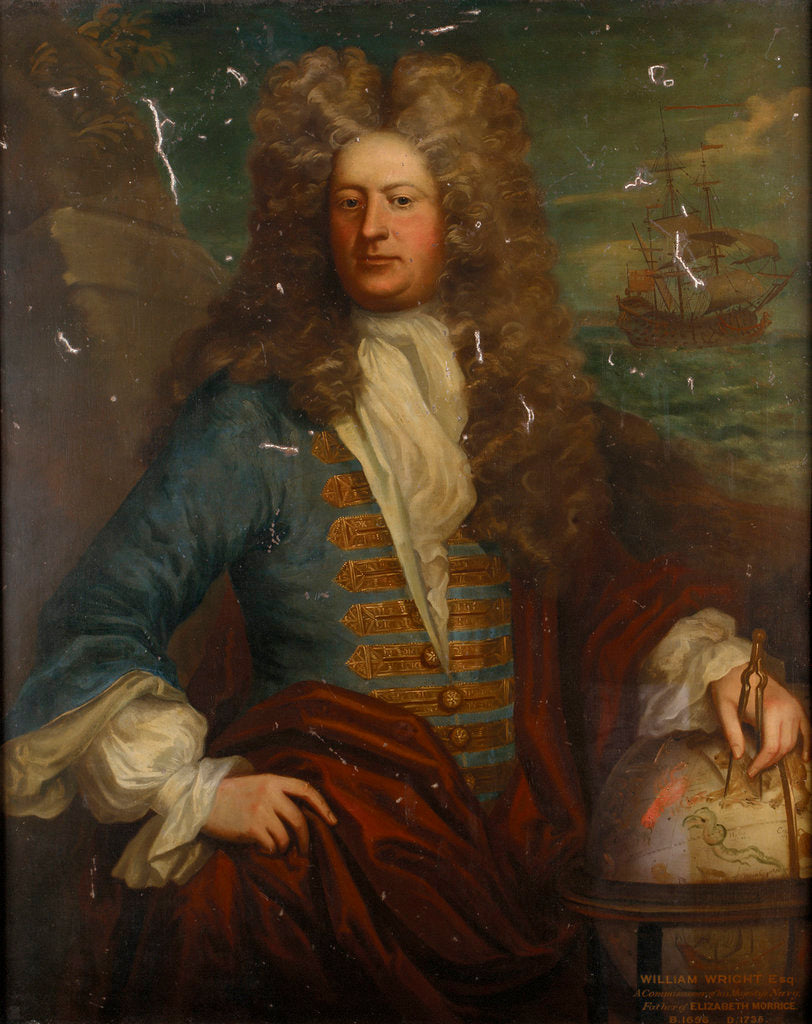 Detail of William Wright (1656-1735) by Michael Dahl