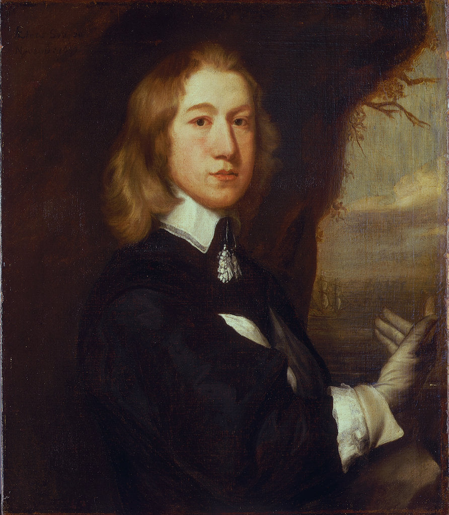 Detail of Portrait of a naval officer, 1649 by British School