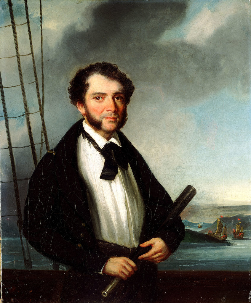 Detail of A merchant naval captain by George Chinnery