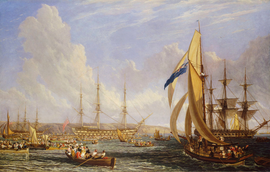 Detail of Scene in Plymouth sound in August 1815 by John James Chalon