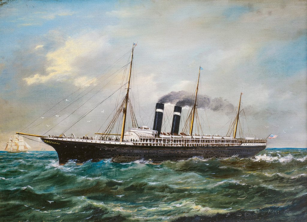 Detail of The steamship 'City of New York' (1888) by H. McKlown