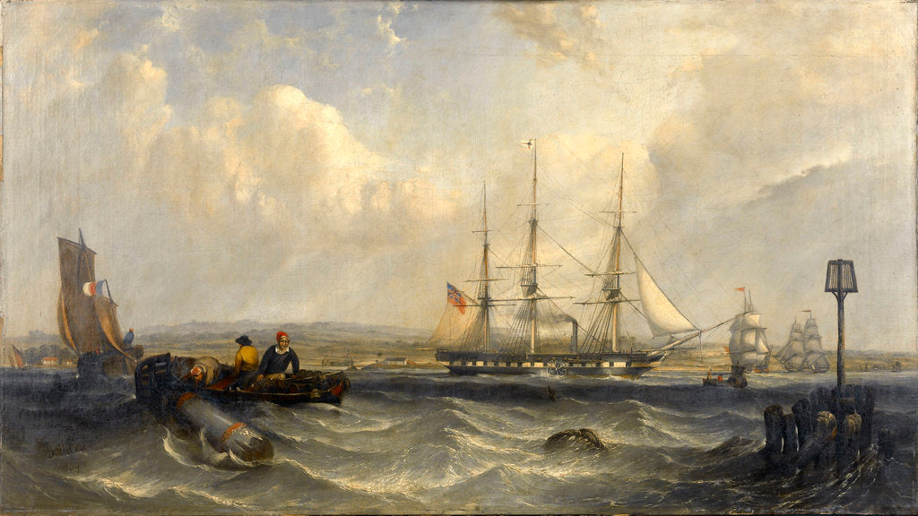 Detail of The steam auxiliary Indiaman 'Earl of Hardwick' under way by G. W. Butland