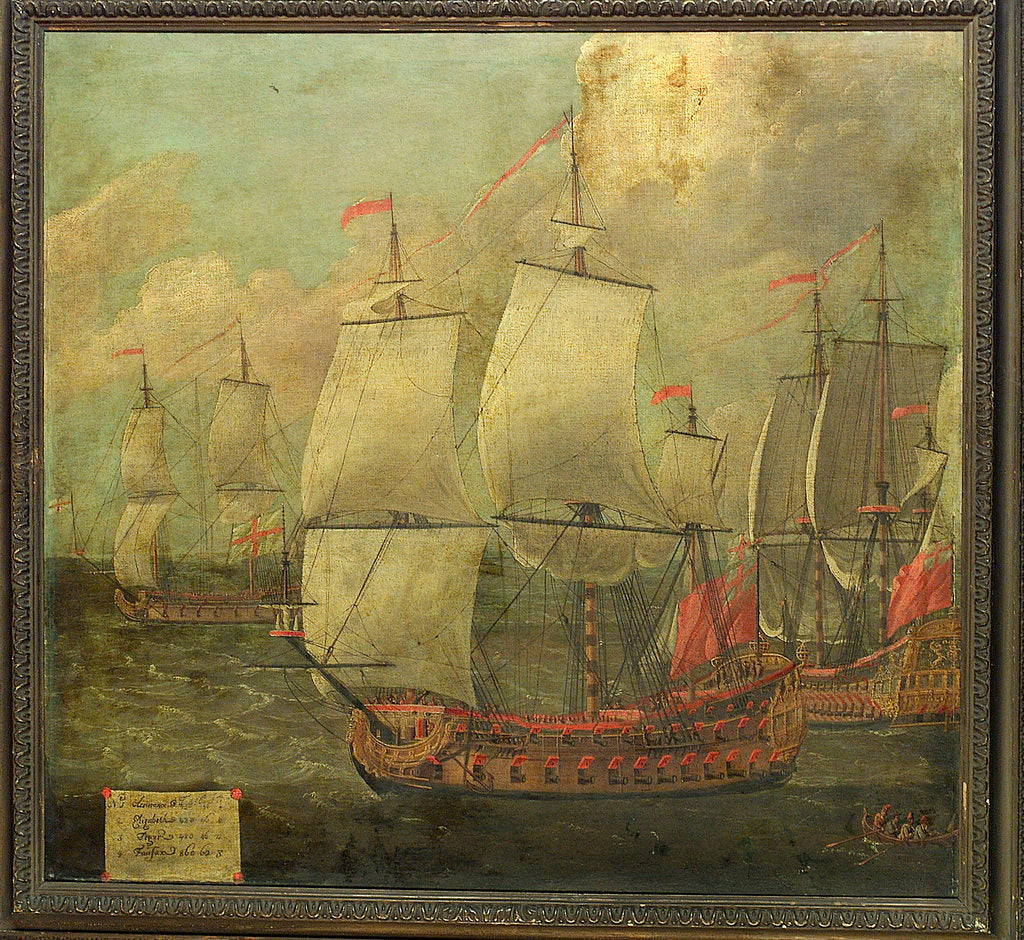 Detail of The 'Fairfax', 'Assurance', 'Tiger' and 'Elizabeth' by Isaac Sailmaker