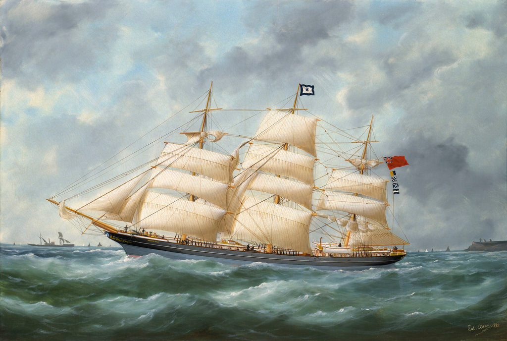 Detail of The ship 'Haddon Hall' by Marie Edouard Adam