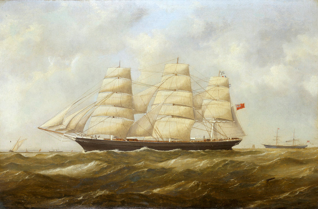 Detail of The ship 'Halloween' (1870) under way by British School