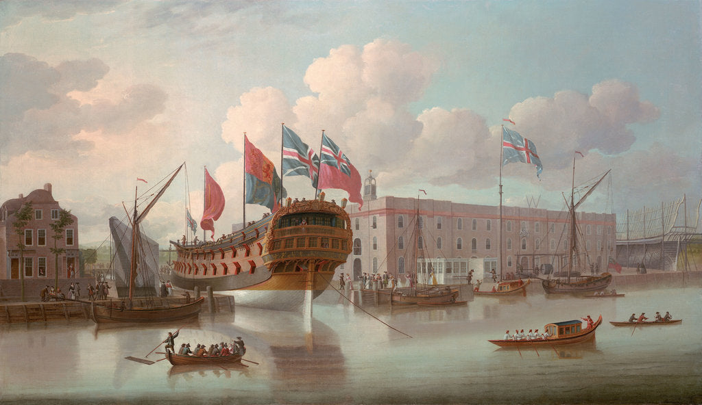 Detail of The frigate HMS 'Northumberland' by H.J. Morgan