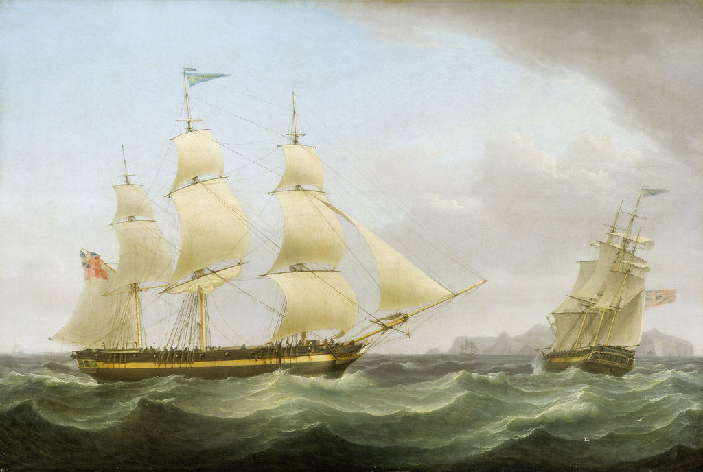 Detail of The ship Phoenix by Thomas Whitcombe