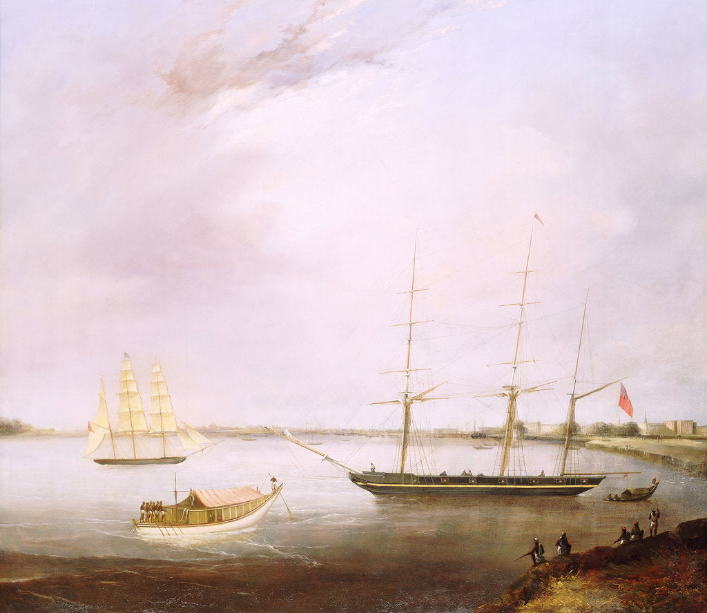 Detail of The 'Streatham' and the opium clipper 'Red Rover' by British School