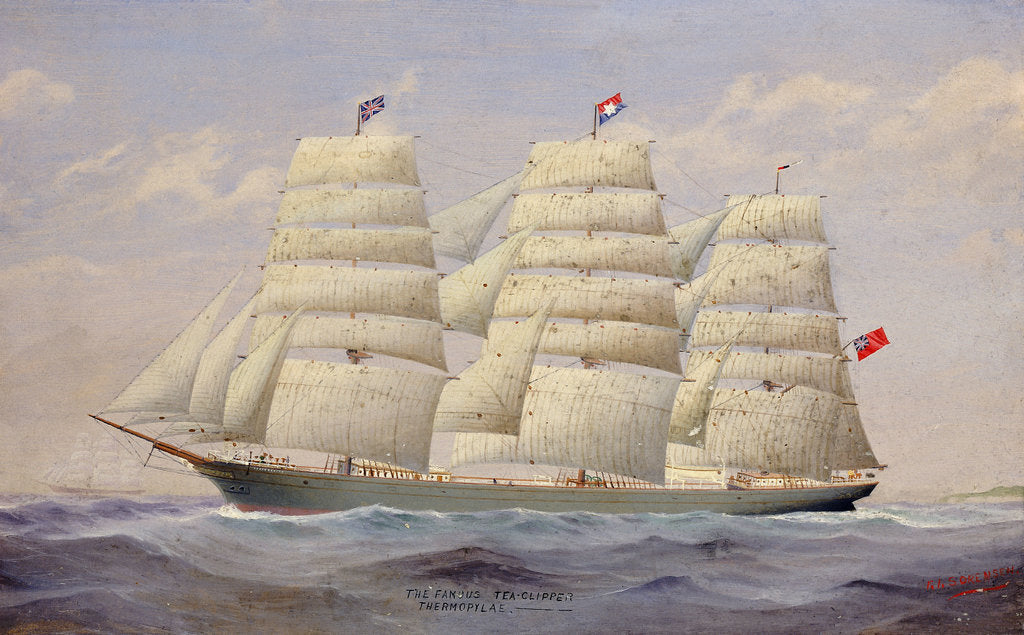 Detail of The tea clipper 'Thermopylae' by F.I. Sorensen