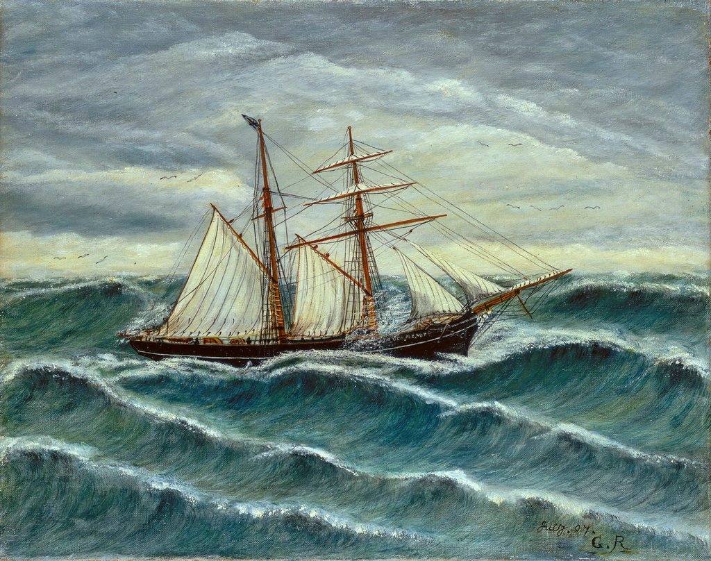 Detail of The schooner 'Touch-Me-Not' by G. R.