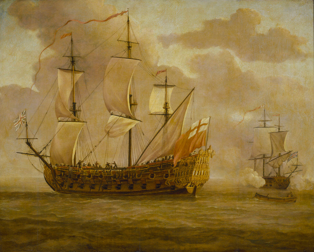 Detail of HMS 'Woolwich' before a light breeze by Willem van de Velde the Elder