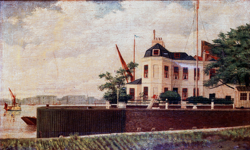 Detail of Pierhead House at the Shadwell entrance to London Docks, 1896 by C. W. Fleetwood