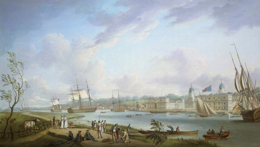 Detail of Greenwich from the Isle of Dogs by Robert Dodd