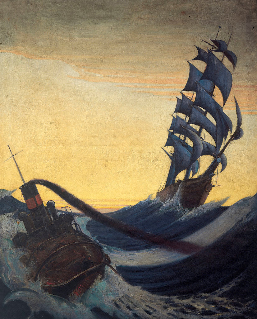 Detail of 'Cutty Sark' (1869) and a tug by John Everett