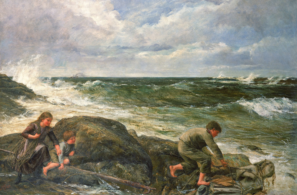 Detail of Catching a mermaid by James Clark Hook