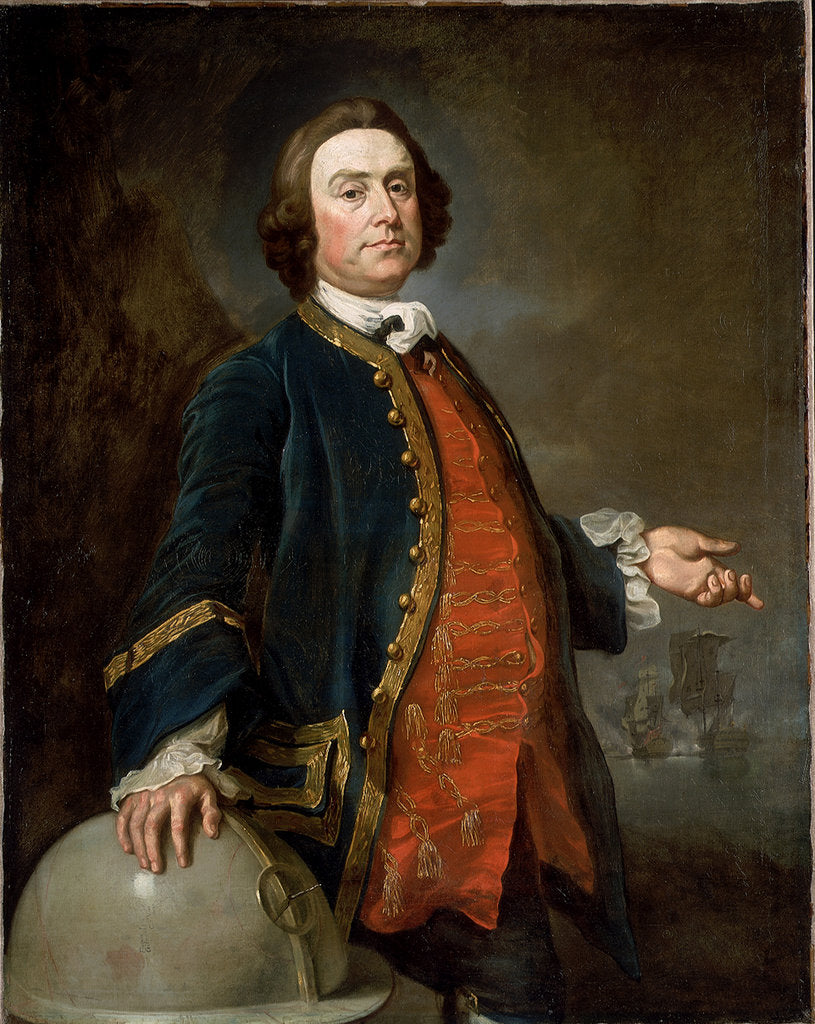 Detail of Portrait of Commodore George Walker by British School