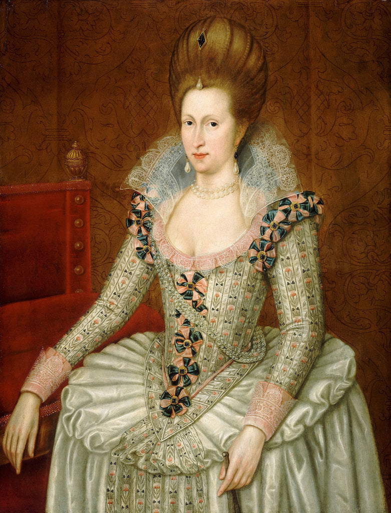 Detail of Anne of Denmark, 1574 by John de Critz
