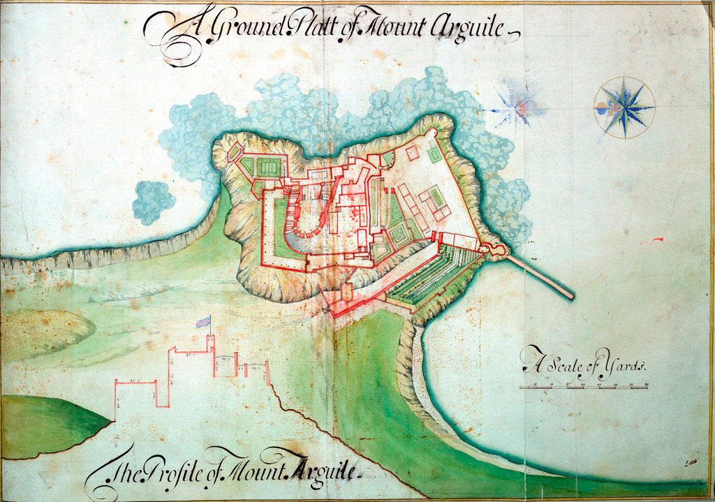 Detail of Channel Islands Survey: 'A ground platt from Mount Arguile' by Thomas Phillips
