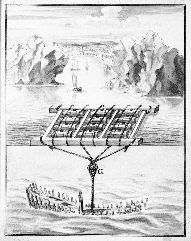 Detail of 18th century diving apparatus by unknown