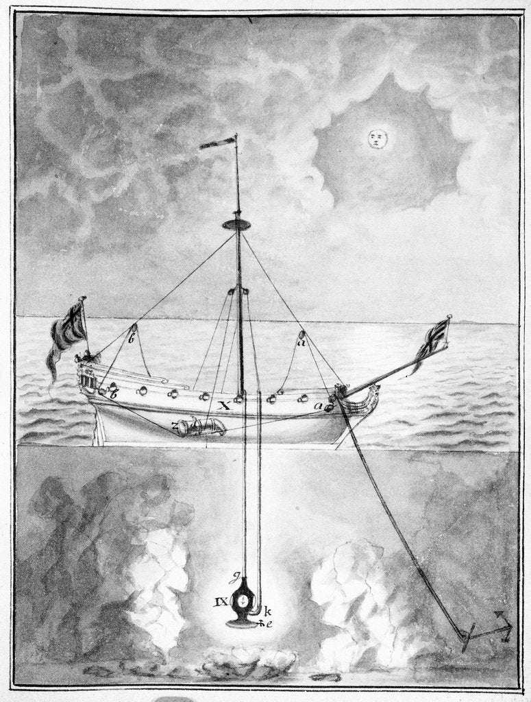 Detail of 18th century diving apparatus by unknown
