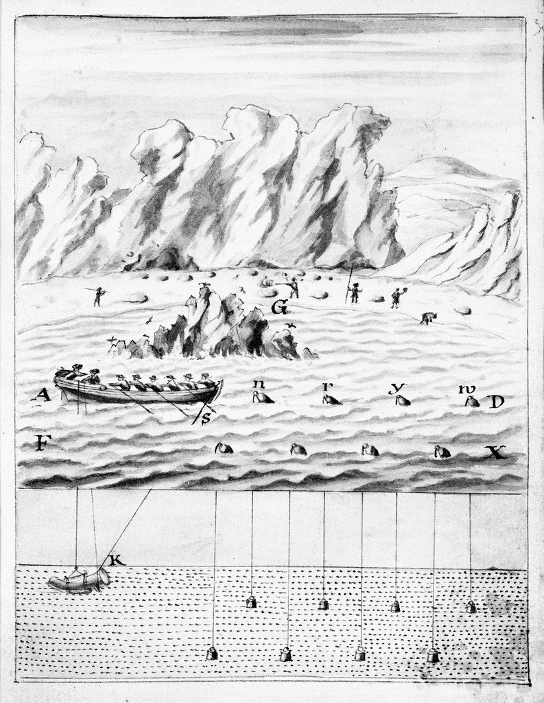 Detail of 18th century diving apparatus by unknown