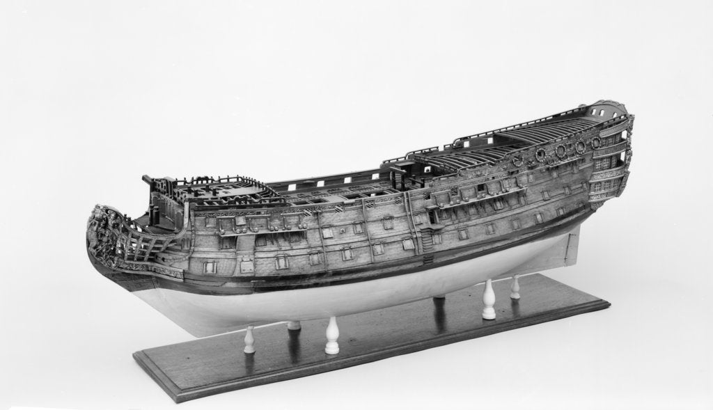 Detail of Full hull model of the 'Britannia' (1719), a 100-gun three-decker, first-rate ship of the line by unknown