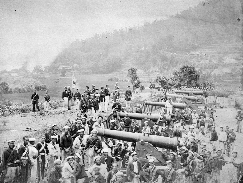 Detail of Capture of a Choshu battery at Shimonoseki by Felice Beato
