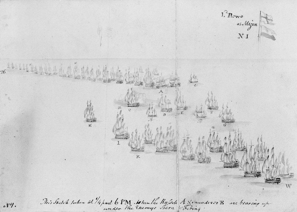Detail of Battle of the Glorious First of June 1794 by Nicholas Pocock