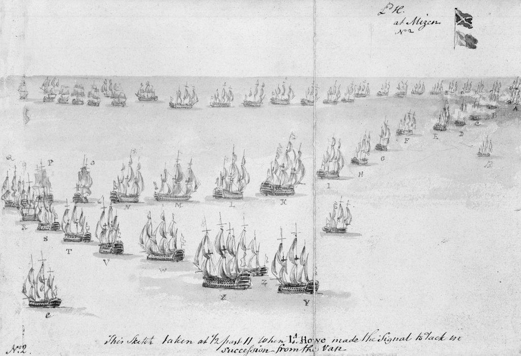 Detail of Battle of the Glorious First of June 1794 by Nicholas Pocock