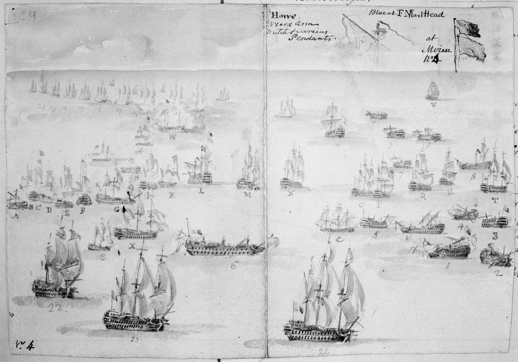 Detail of Battle of the Glorious First of June 1794 by Nicholas Pocock