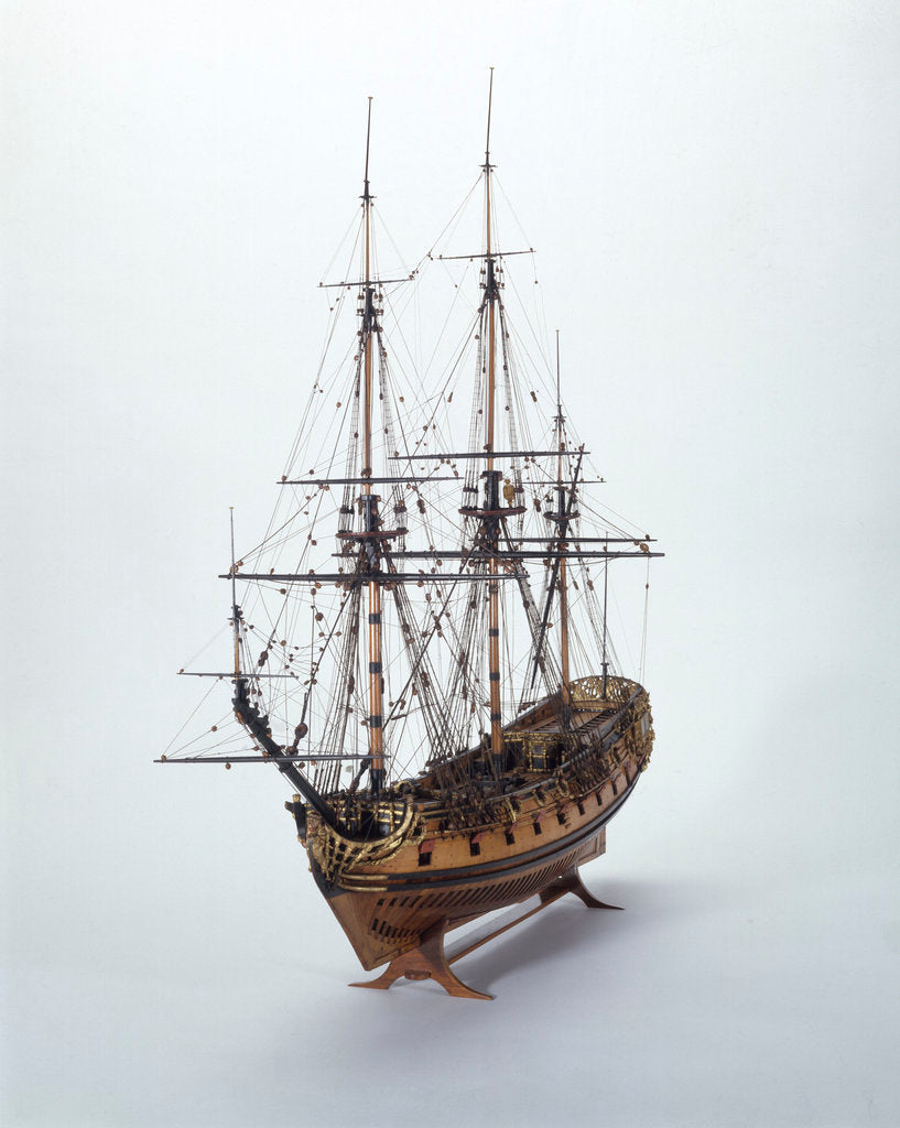 Detail of Model of a warship (1685), 40 guns by unknown
