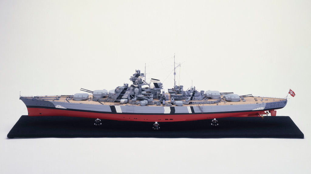 Detail of 'Bismarck', port broadside view by H. G. Sitford