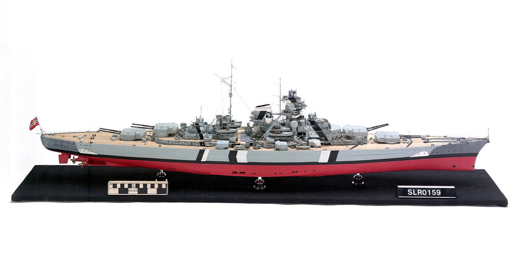 Detail of 'Bismarck', starboard broadside view by H. G. Sitford