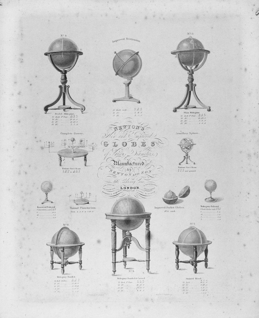 Detail of Advertisement by Newton & Son, London, (1841-1883) by unknown