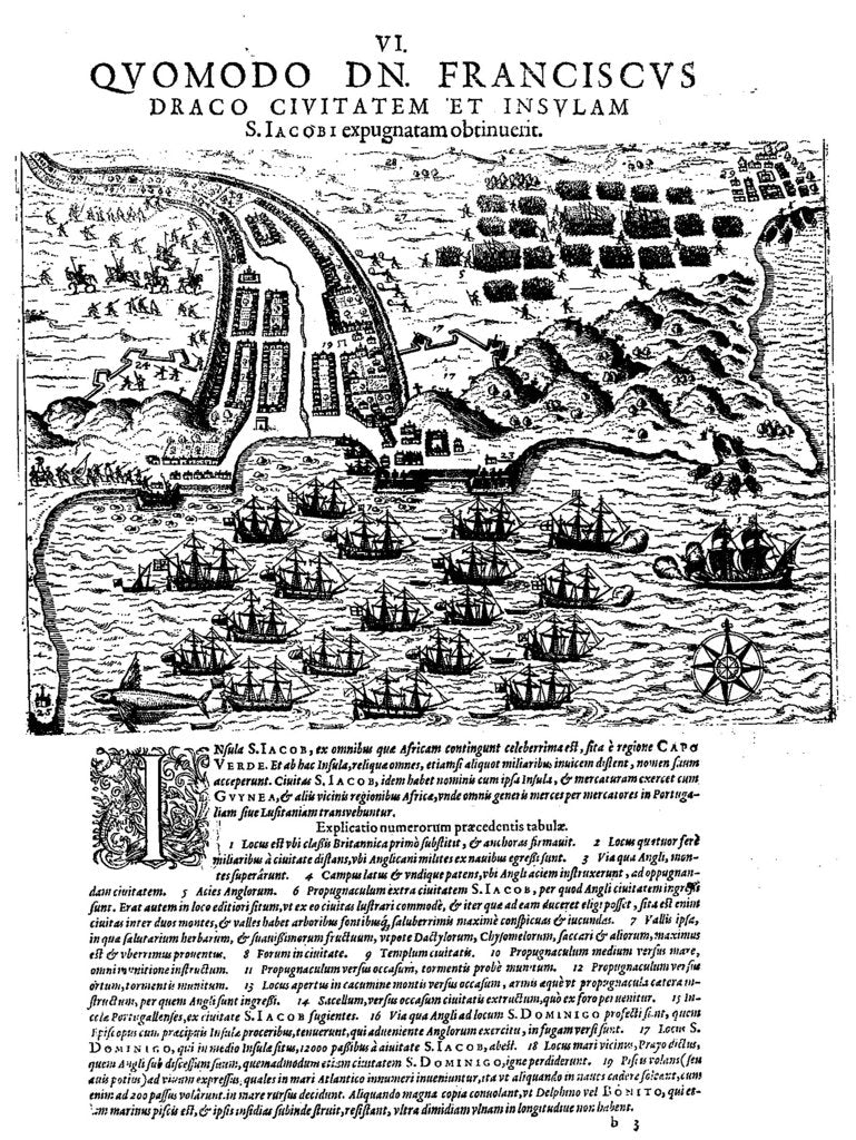 Detail of Attack on Santiago, 27 November 1585 by Theodore de Bry